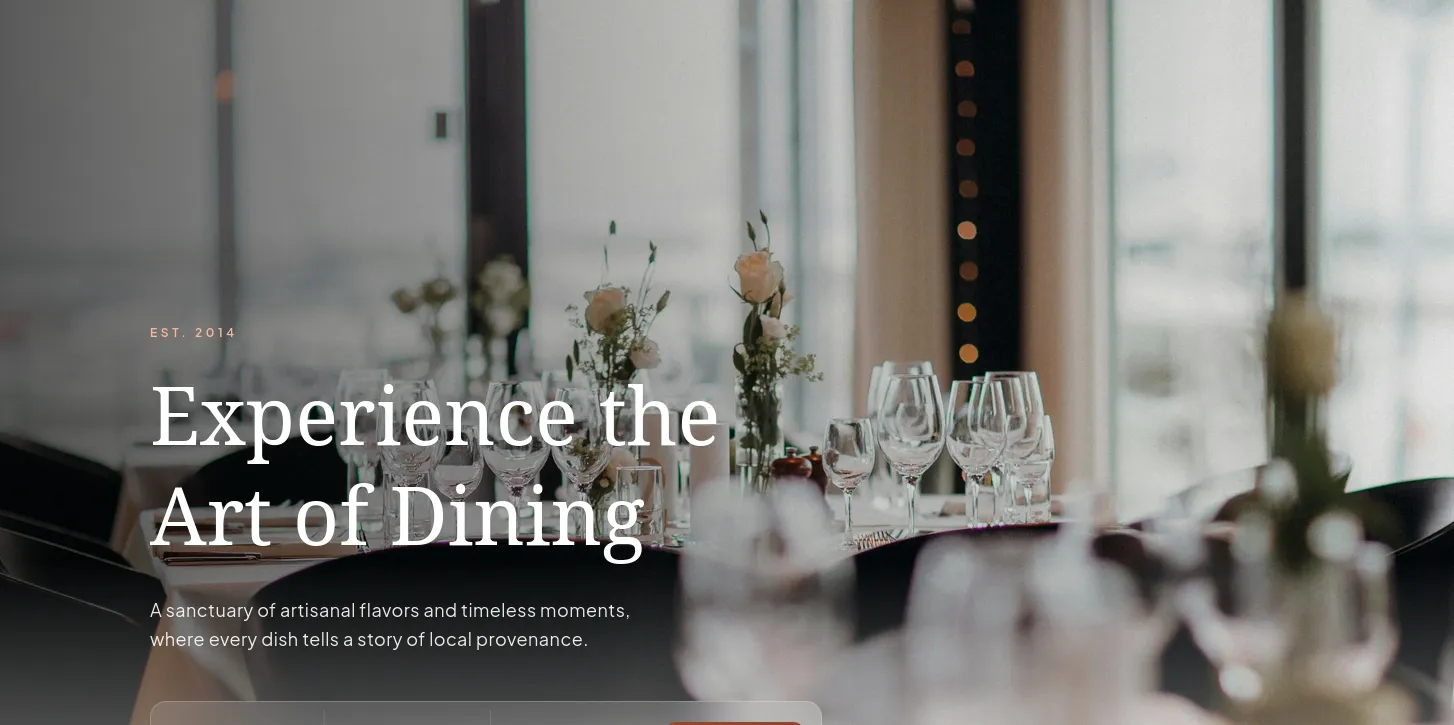 Restaurant sample website preview