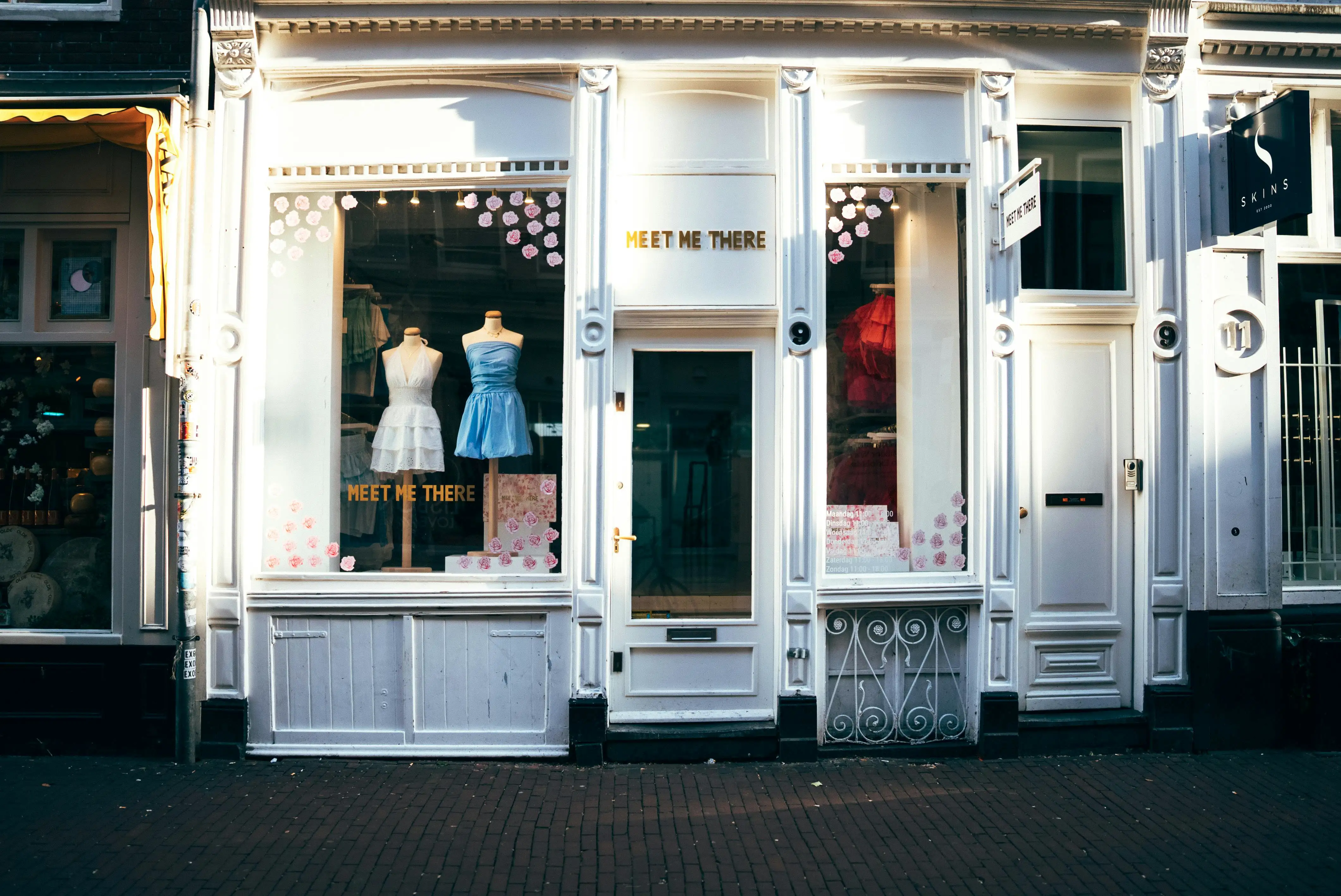 Soft boutique storefront background