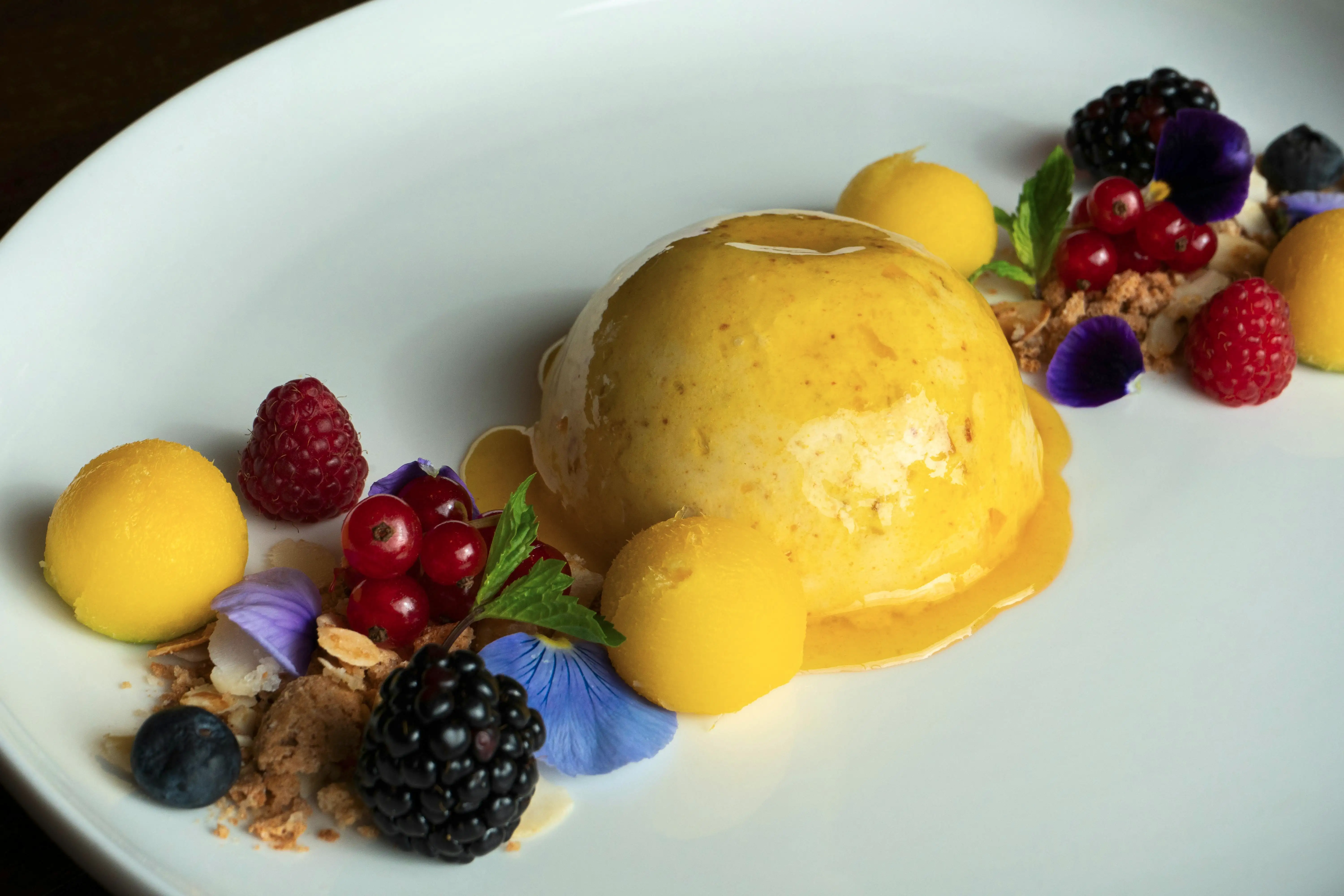 Seasonal plated dessert from the Juniper Table kitchen